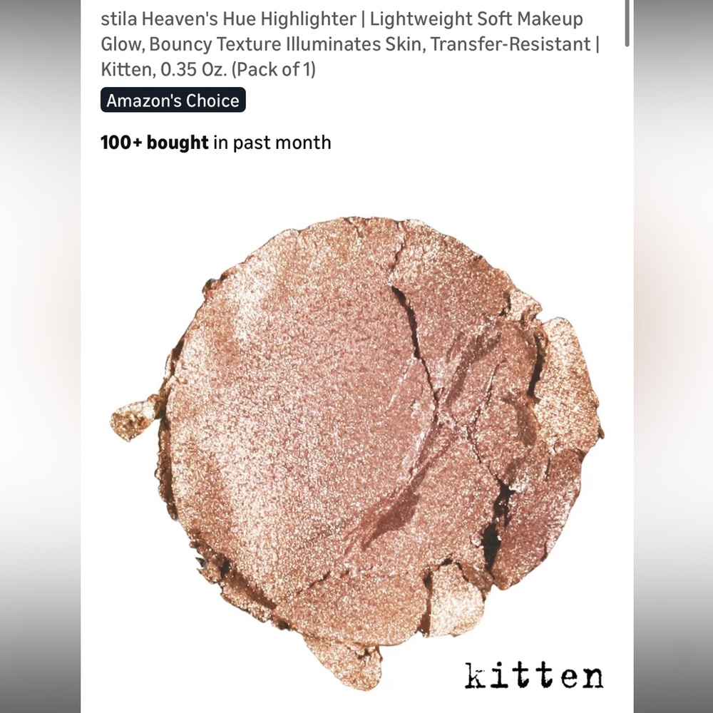 NIB Stila Highlighter in Kitten Shimmering Nude Pink Heaven's Hue Shimmer Powder - Picture 2 of 14